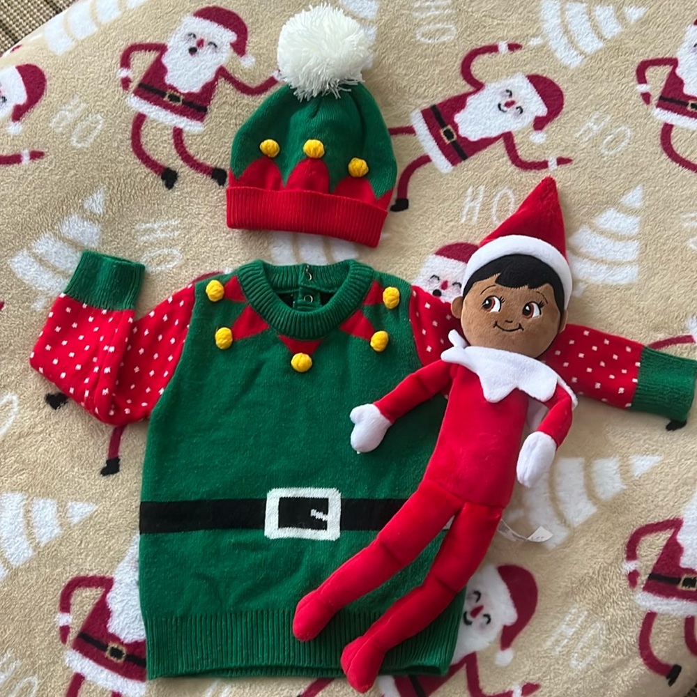 So dorable size 6-12 months acrylic Holiday sweater and hat set
